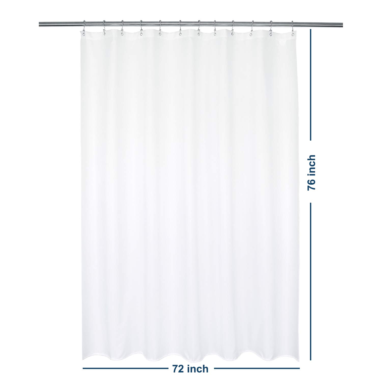 Barossa Design Waterproof Fabric Shower Curtain or Liner 72" W x 76" H, Hotel Quality, Machine Washable - Image 2