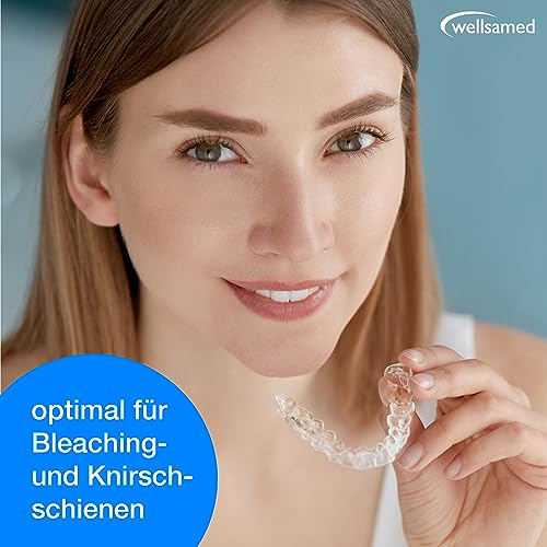 Wellsamed KFO Schienenbox Classic, Schwarz, zum Aufbewahren von Zahnspangen oder Zahnschienen