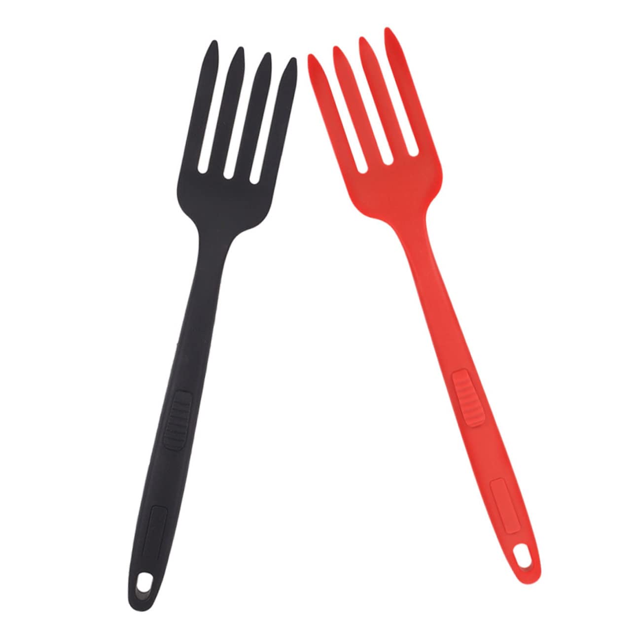 COLLBATH 2pcs Silicone Cooking Fork Wear Resistant Food Forks for Easy Cleaning Non Stick Noodle Salad Tools Comfortable Grip for Daily Use Home Accessory