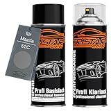 TRISTARcolor Pintura automotriz Set de botes de spray para Mazda 52C Aero Grey Metallic Pintura base pintura transparente aerosol 400 ml