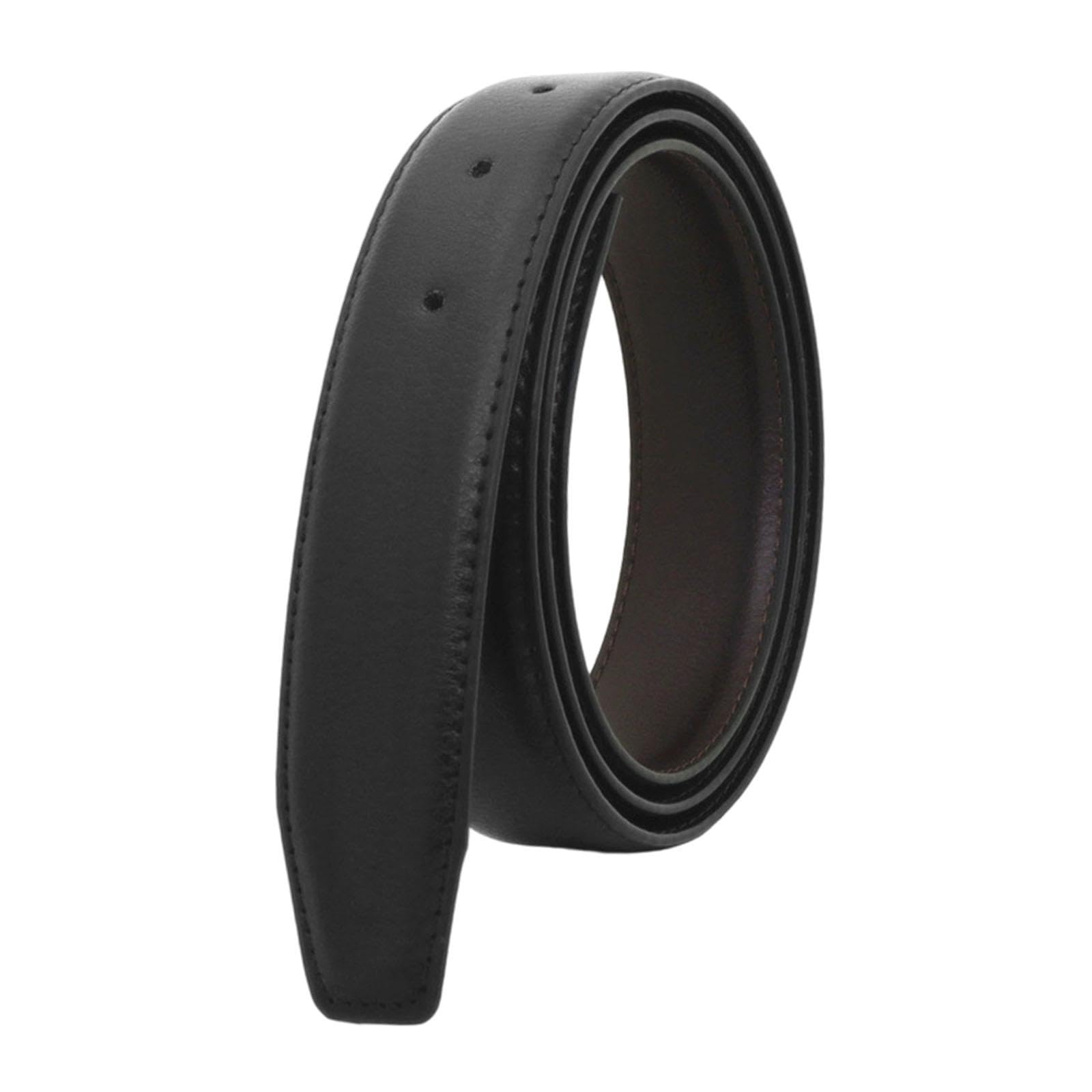 Belt Strap Only Faux Leather 33mm Formal with Holes Black Waist Belt Replace| Premium | Elegant | Adjustable-image-3