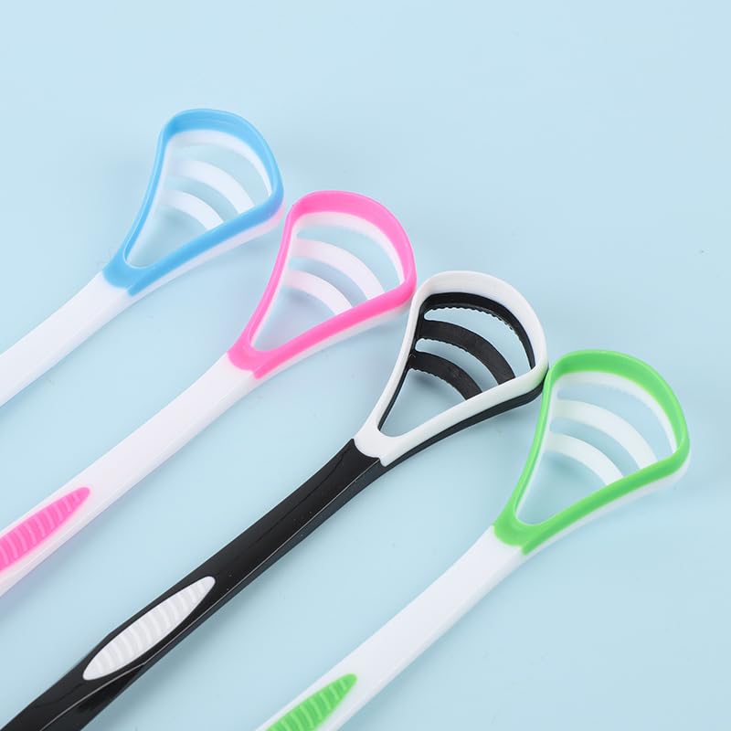 1PCS Silicone Tongue Scraper With Handle Double-sided Cleaning Tool(Green)