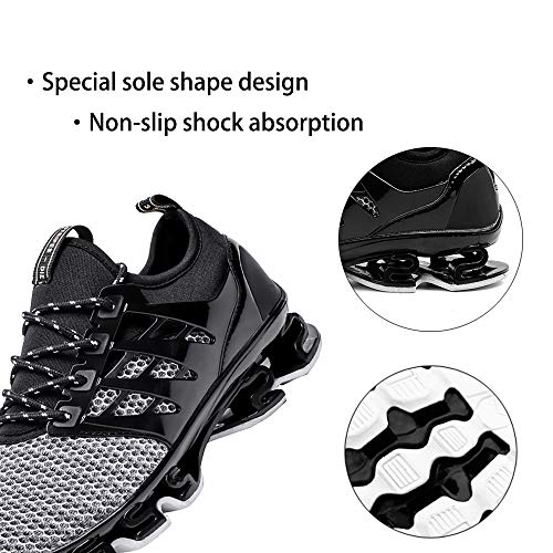 SKDOIUL Men Walking Sneaker Men Running Sneakers Casual Running Shoes Youth Boys Sneakers Sport Running Shoes mesh Breathable Mens Trail Outdoor Shoes Grey Size 8 (8066grey41)