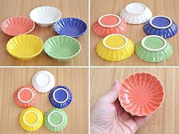 木製菊彫小皿5点セット 合箱 幅約9.5㎝ 東Y7-0825⭐︎2Fタエカ