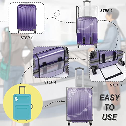 Cosmos 1 Pc Luggage Cover Clear PVC Suitcase Cover Protector Travel Luggage Transparent Protective Cover Waterproof and Dustproof Luggage Suitcase Protector for Women and Men (30 Inch)4