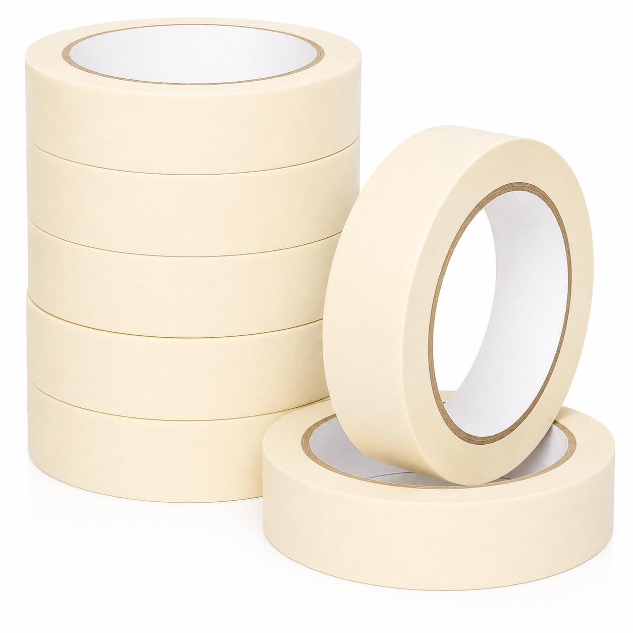 indigo® Masking Tape 18mm x 50m Pack of 6 - Premium Painters Decorating Tape, Self Adhesive Paint Masking Tape for Painting, DIY, Decorating, Crafts, Home & Professional Use