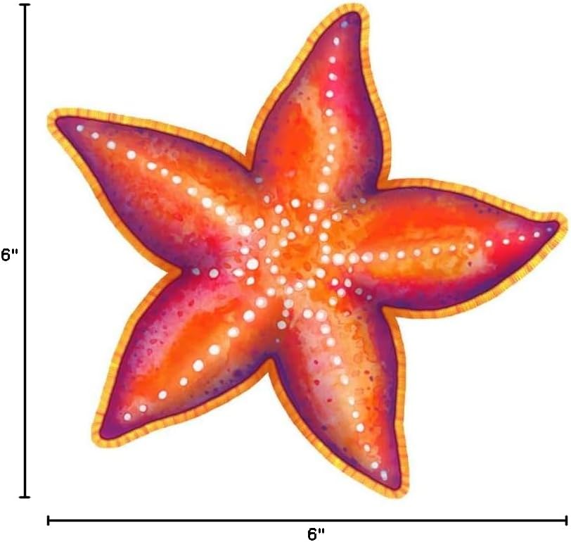 Red Starfish Porcelain Swimming Pool Mosaic (6" X 6")