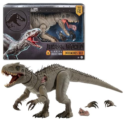Jurassic World Hammond Collection Indominus Rex Deluxe Bewegliche Actionfigur groß austauschbare Krallen und Ortungsimplantat JKG98