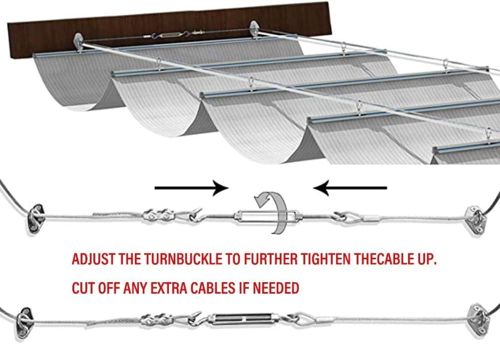 Copertura for Tenda da Sole Retrattile di Ricambio for pergola - Copertura for tettoia Scorrevole a Onda in Filo Metallico for Veranda Coperta(1.5x6m)