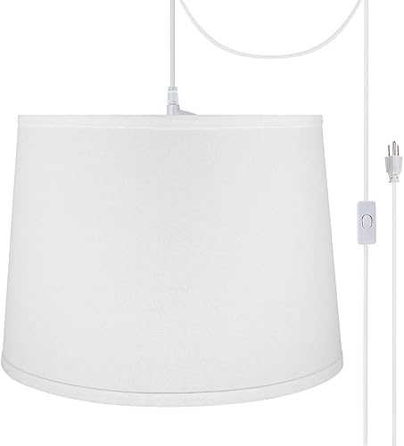 Miniatura 1 de Aspen Creative, 72317-21 Kit de conversión de luz colgante con pantalla de tela imperio de tapa dura, 14 pulgadas de ancho