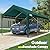 Quictent 10x20 ft Heavy Duty Carport with Roll-up Ventilated Window, Anti-Snow Garage Canopy for RV/Boat/Truck Shelter with 4 Reinforced Steel Cables-Green