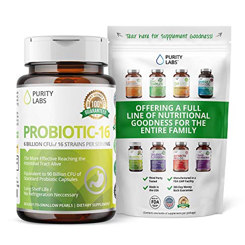 Probiotics & Prebiotics for Women & Men | 15X More Effective Than Capsules | Equivalent to 90 Billion CFU | 16 Highly Targeted Strains | 60 Time Release Pearls for Digestive Support | Shelf Stable
