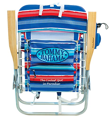 Image of Tommy Bahama Hi-Boy 17 inch Seat Height 4-Position Lace-Up Suspension Folding Beach Backpack Chair
