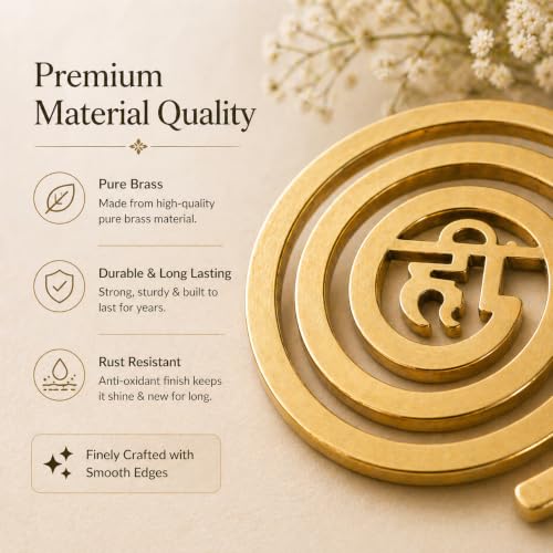 Image of Vastu Brass Hii Helix | Size - 4 Inch Approx |Weight of 1 Unit- 160gm Approx |Helix Earth (North-West) | Main Door Entrance & Toilet Dosh Correction | Vastu Dosh Nivaran Remedies |Pack of 3