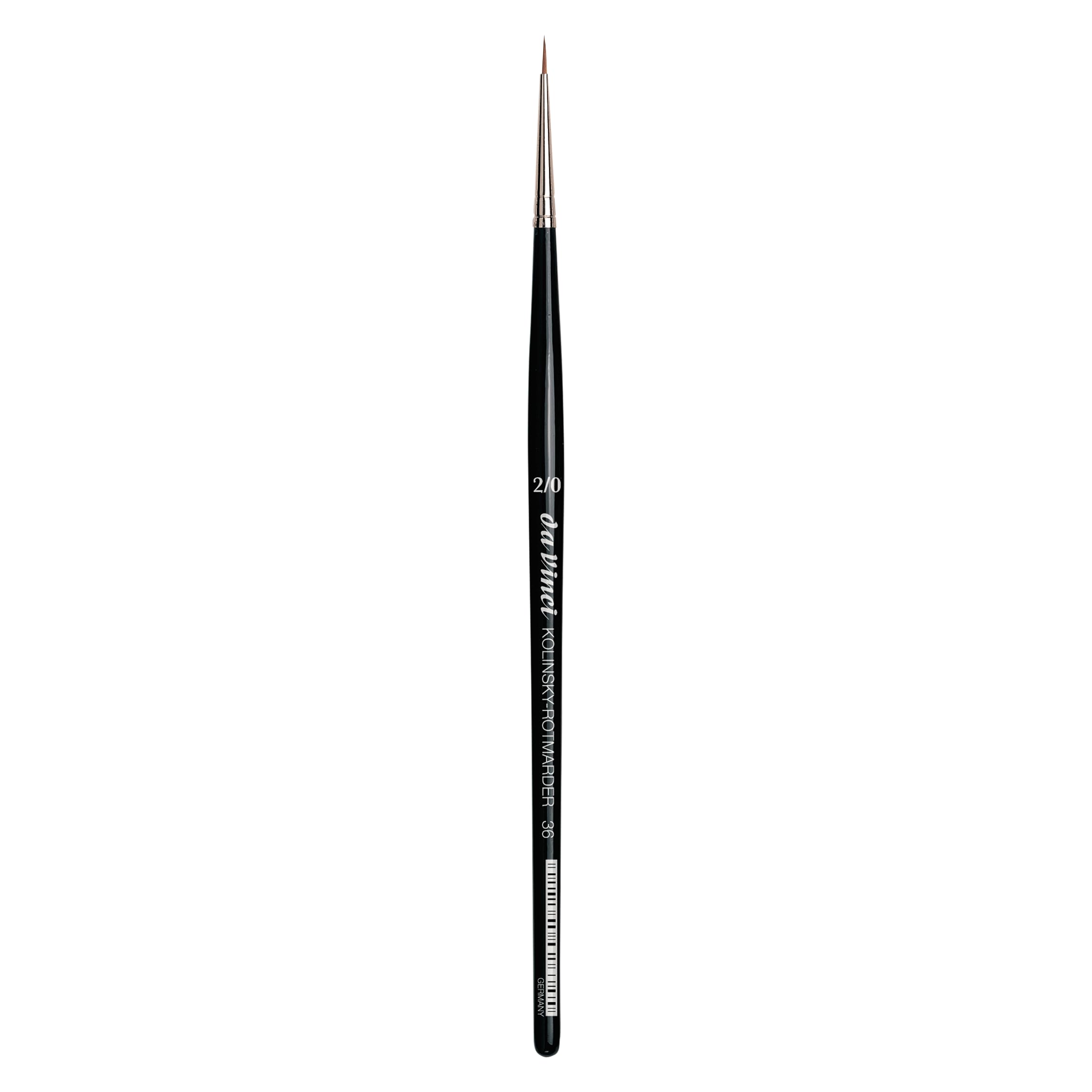 da Vinci Watercolor Series 36 Paint Brush, Round Russian Red Sable with Black Handle, Size 2/0