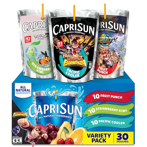 Capri Sun Fruit Punch, Strawberry Kiwi and Pacific Cooler Flavored