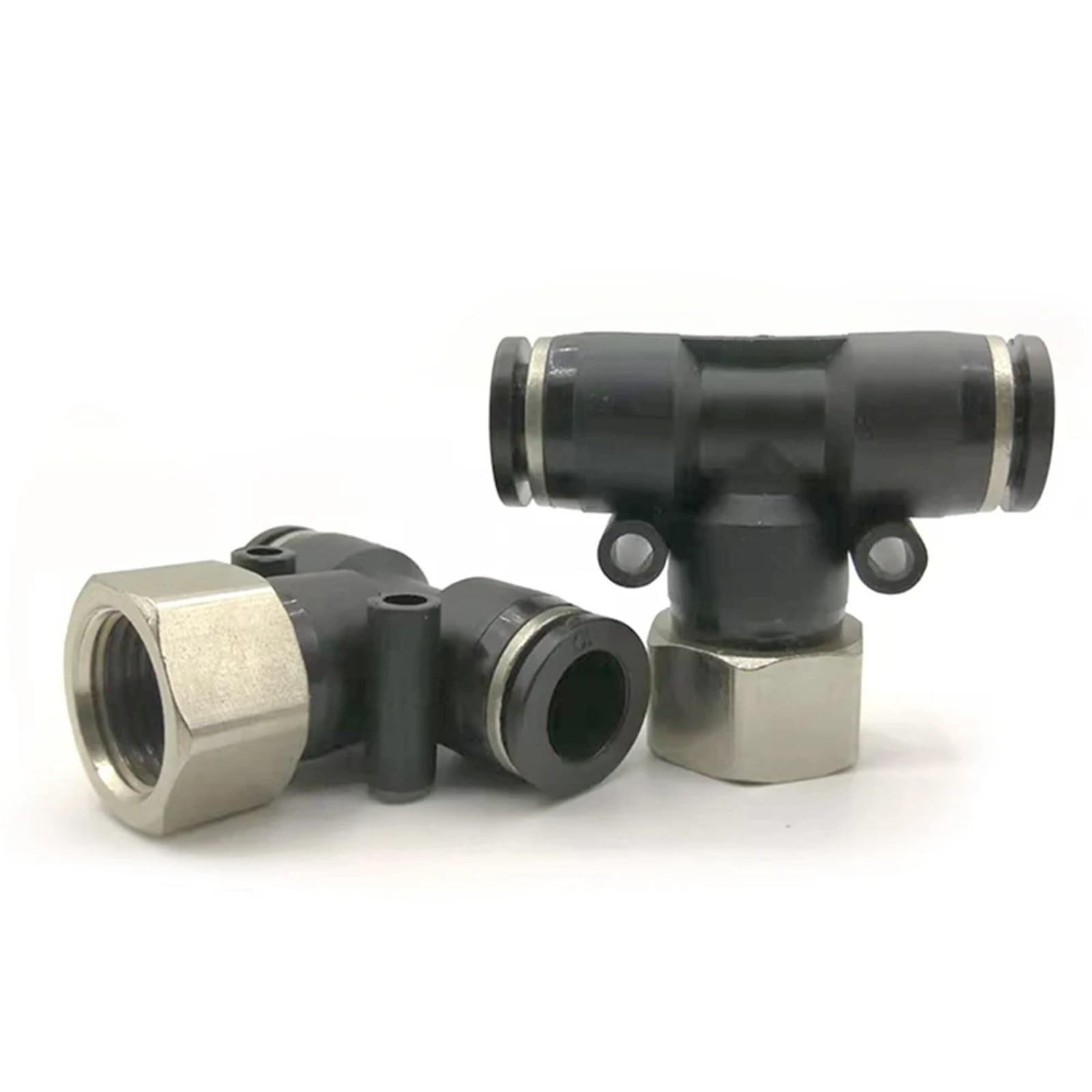 Conector rápido neumático PTF en T para automatización industrial con rosca NPT 1/2