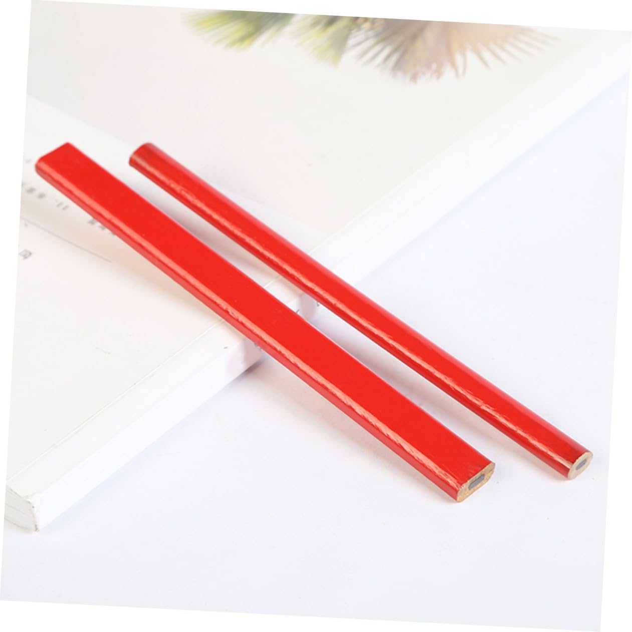 SHINEOFI 72 Stück Bleistift für die Holzbearbeitung Zimmermannsbleistift achteckige Holzbearbeitungsbleistifte Tischler schreiblernbleistift Holzstift flacher Bleistift hölzern rot