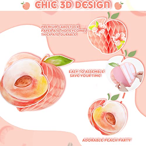 9 Pcs Peach Birthday Party Decorations Peach Honeycomb Centerpieces Table Decorations For Girls Birthday Party Baby Show Wedding Supplies #TOP3