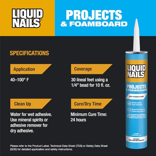 Image of Liquid Nails Latex Projects 10 oz Off-White Interior Projects and Foamboard Adhesive