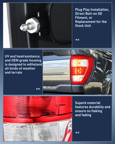 Image of Nilight Taillight Assembly for 2021 2022 2023 Ford F150 XL Passenger Side