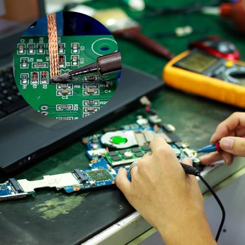 Image of 1 Pack Desoldering Wick, No-Clean Soldering Wick Wire, W 0.1 inch L 10' Solder Wick Braid, Desoldering Tool for Disassemble Electrical (1)