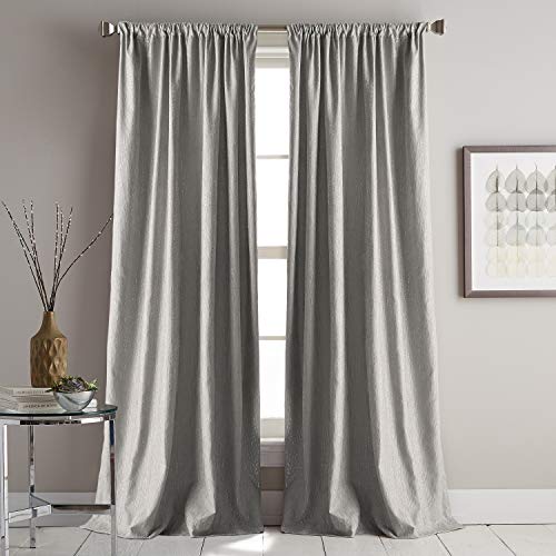 Dkny Urban Melody Faux Suede Room Darkening Window Curtain Single Panel, 95-Inch, Grey #TOP25
