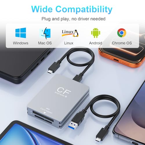 CFexpress Type B and SD Dual-Slot Memory Card Reader,