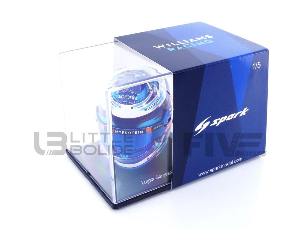 F1 Williams Racing Team – Logan Sargent 2023 – Réplique du mini casque à l'échelle 1/5 – Produit officiel – Casques Bell par Spark Models