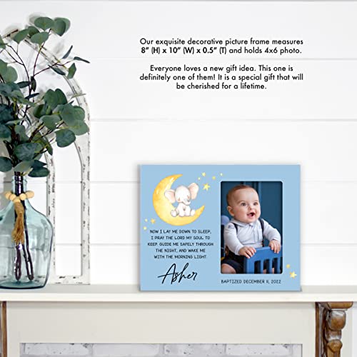 LifeSong Milestones Baptism Picture Frame 8x10 holds 4x6 Photo (Boys - Now I Lay Me Down)