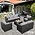 Rattaner 5-Piece Patio Furniture Sofa Set Outdoor Wicker Sectional Couch with Storage Table Non-Slip Cushions Furniture Covers, Grey