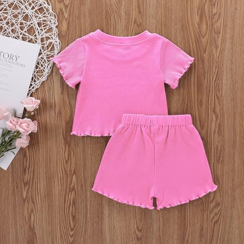 Image of Toddler Girl Clothes Summer Outfit Short Sleeve Shorts Set 12M-5T