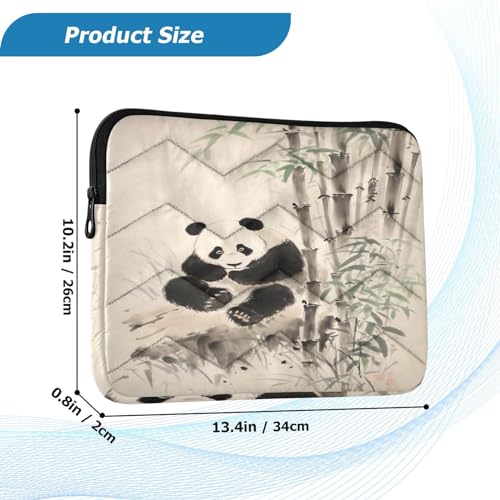 Funda para portátil de 13-14 pulgadas con diseño de panda chino miniatura 3