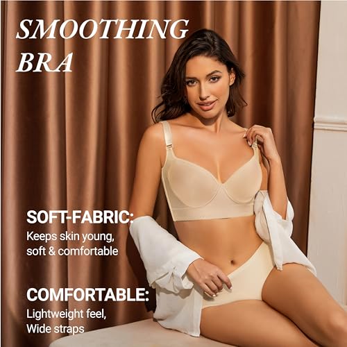 Image of Push Up Bras for Women Daisy Bra Bras for Back Fat Sexy Comfortable Back Smoothing Bra (34B-46DD)
