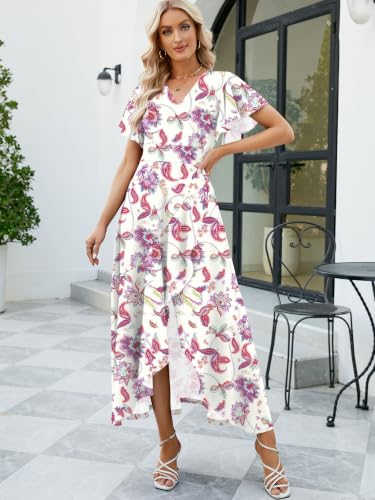 Image of Long Black Formal Dresses for Women Gowns Evening Party Cocktail Dress,Split Elegant V Neck Wrap Ruffle Wedding Guest Dresses