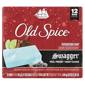 Old Spice Men’s Bar Soap Swagger, 3.17oz (12 Bars Total)