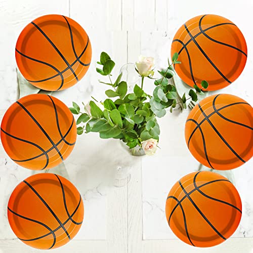 Wiooffen 48 Pcs Basketball Party Plates Birthday Party Disposable Paper Dessert Plates Supplies Decorations Basketball Theme Plates Tableware For Birthday Baby Shower #TOP4