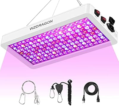 WZDRAGON 2024 Upgraded BW2000 LED Grow Lights Double Chips Full Spectrum with 10ft Cable for Greenhouse and Indoor Plant Veg and Flower Growing [White]