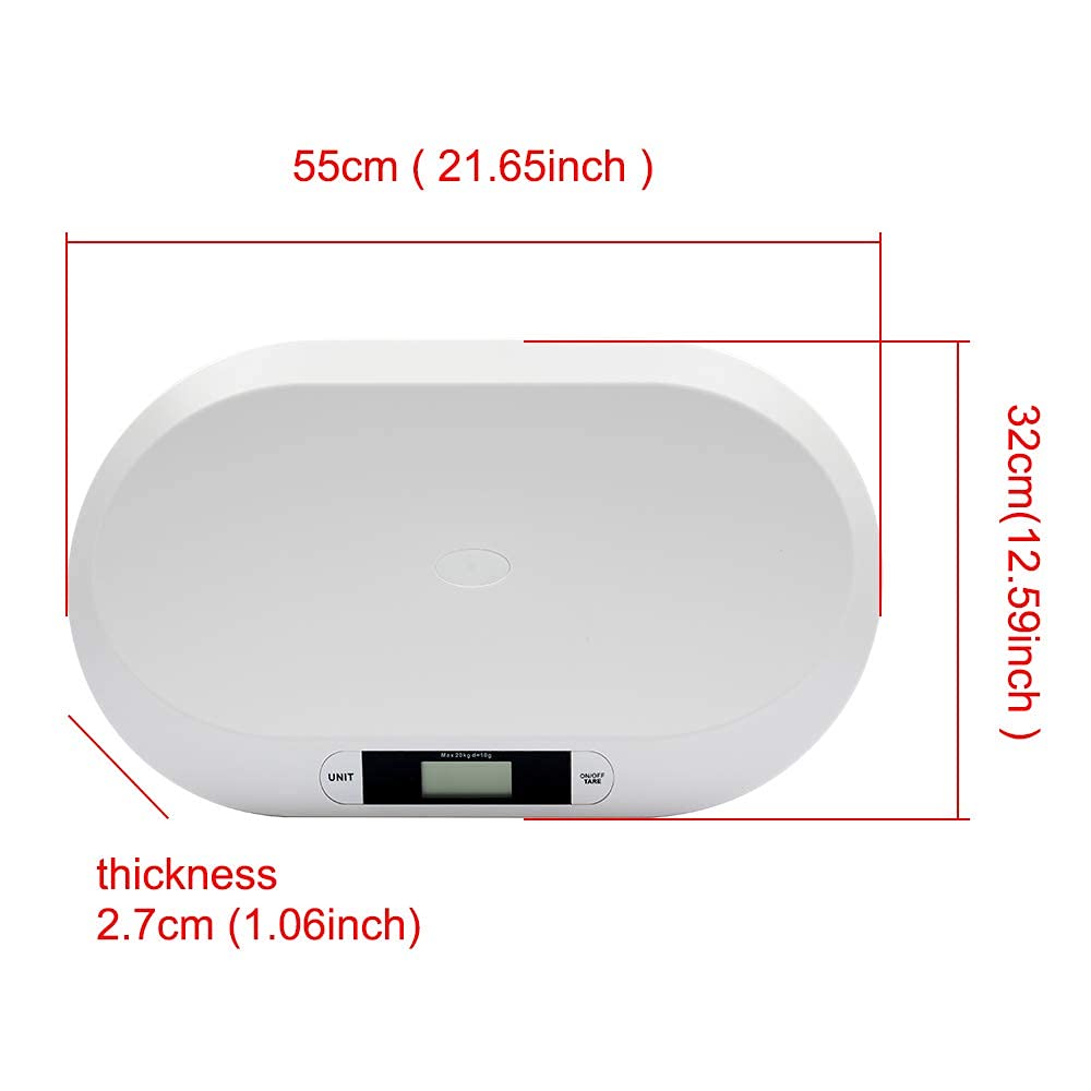 Bilancia per Neonati Ad Alta Precisione con Display LCD, Bilancia Intelligente per Bambini, Misurazione Accurata del Peso del Neonato Fino A 20 Kg/44 Libbre, Indispensabile per I Neo Genitori.
