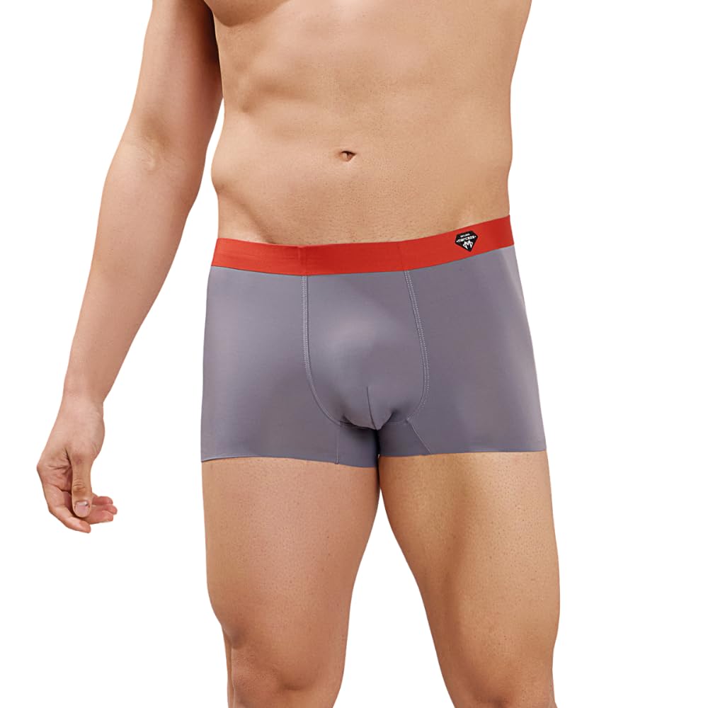 Men's Underwear Trunk - Seamless Ultra Stretch Comfort Microfiber Nylon Spandex Innerwear for Men, M122- Ultra Soft, Comfort Fit, 4 Way Flex, Quick Dry, Breathable Fabric - Dark Grey, Large-image-19