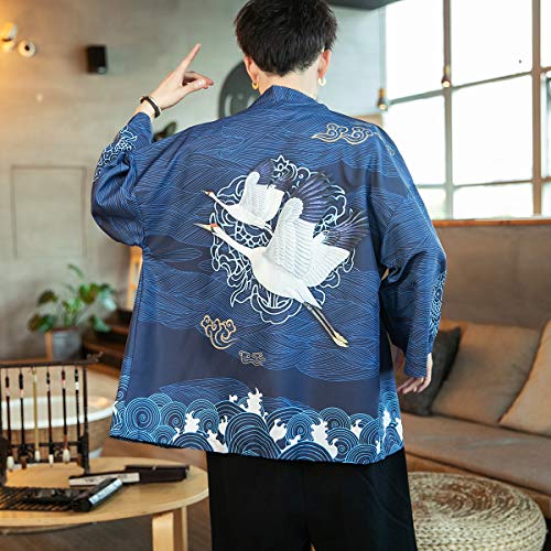 Seidarise Men's Kimono Cardigan Japanese Fashion Floral Vintage Casual Open Front Yukata2