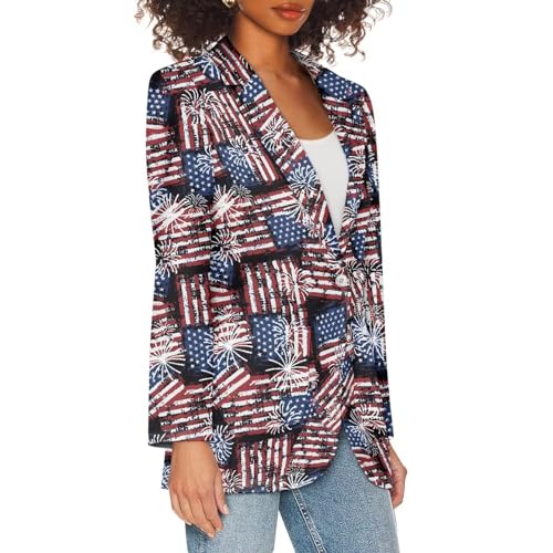 Novelty Women's Casual Blazers Long Sleeve Open Front Button Work Offic Blazer Jackets with Pockets4