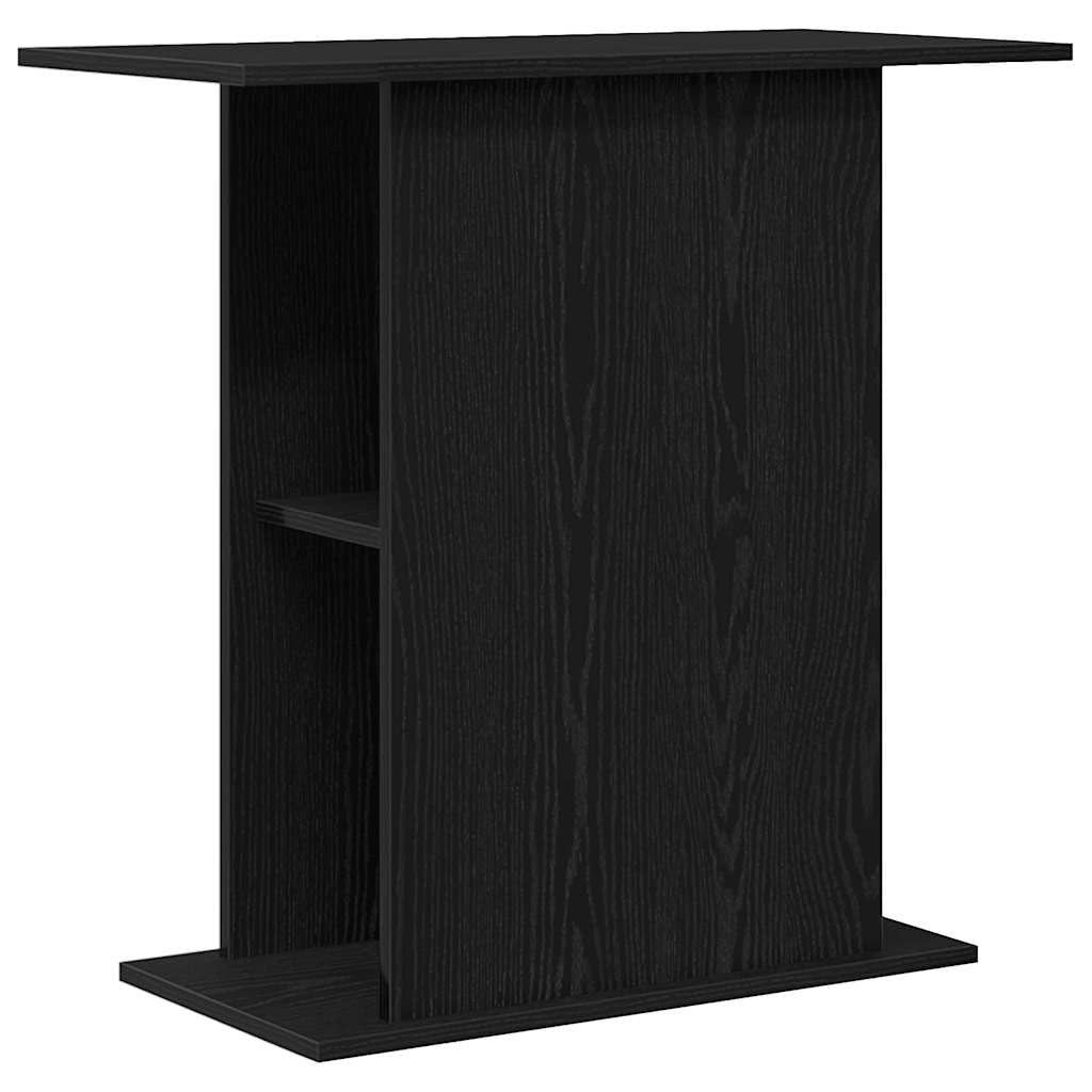Soporte para acuario, material de madera negra, 75 x 36 x 72,5 cm, armario inferior estable con almacenamiento, estantería y cajón para acuario, terrario, accesorios para peces, ahorra