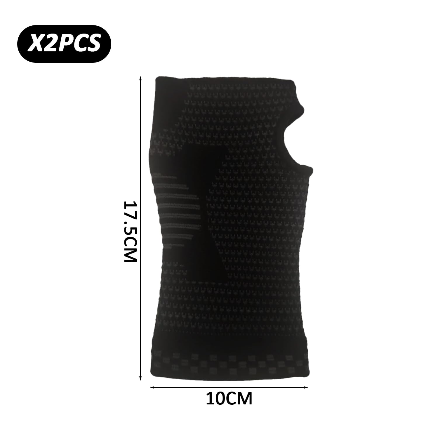 Lot 2 Bandages Poignet Coton Noir – Maintien Sport, Antitranspirant, Taille M, Respirant