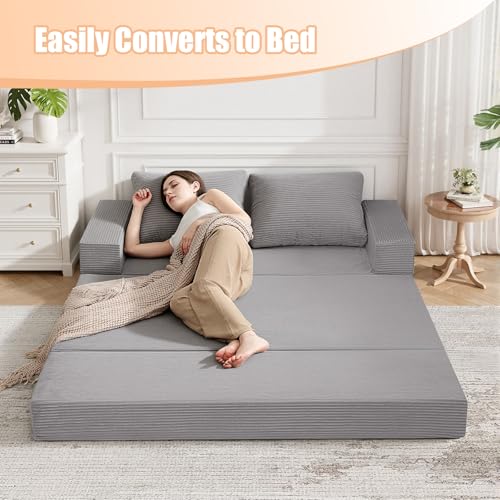 Image of COMAX Convertible Sofa Bed, Futon Sofa Bed, Folding Boneless Couches
