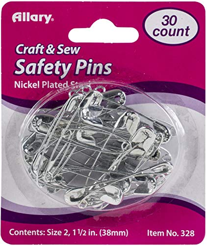 Allary Craft and Sew 30 Count Size 2 (1.5 Inch 38 mm) Safety Pins