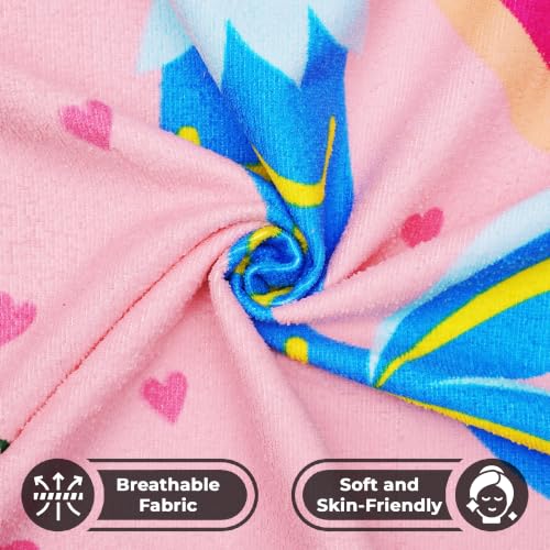 Image of Kids Poncho Towel 300 GSM 120x60 CM, Coral Pink