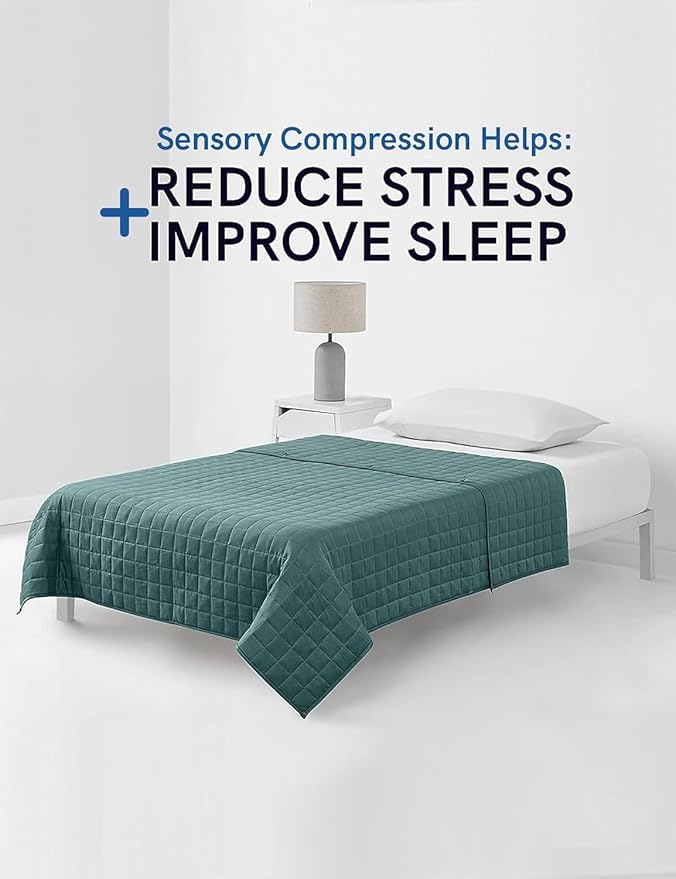 Image of YnM Cooling Weighted Blanket for Adults, 20lbs Heavy Bed Throw for One Person of 190lbs, Perfect for Hot Sleepers or Warm Climates with Rayon /Glass Beads(60x80 Inches, Queen Bed, Sea Grass)