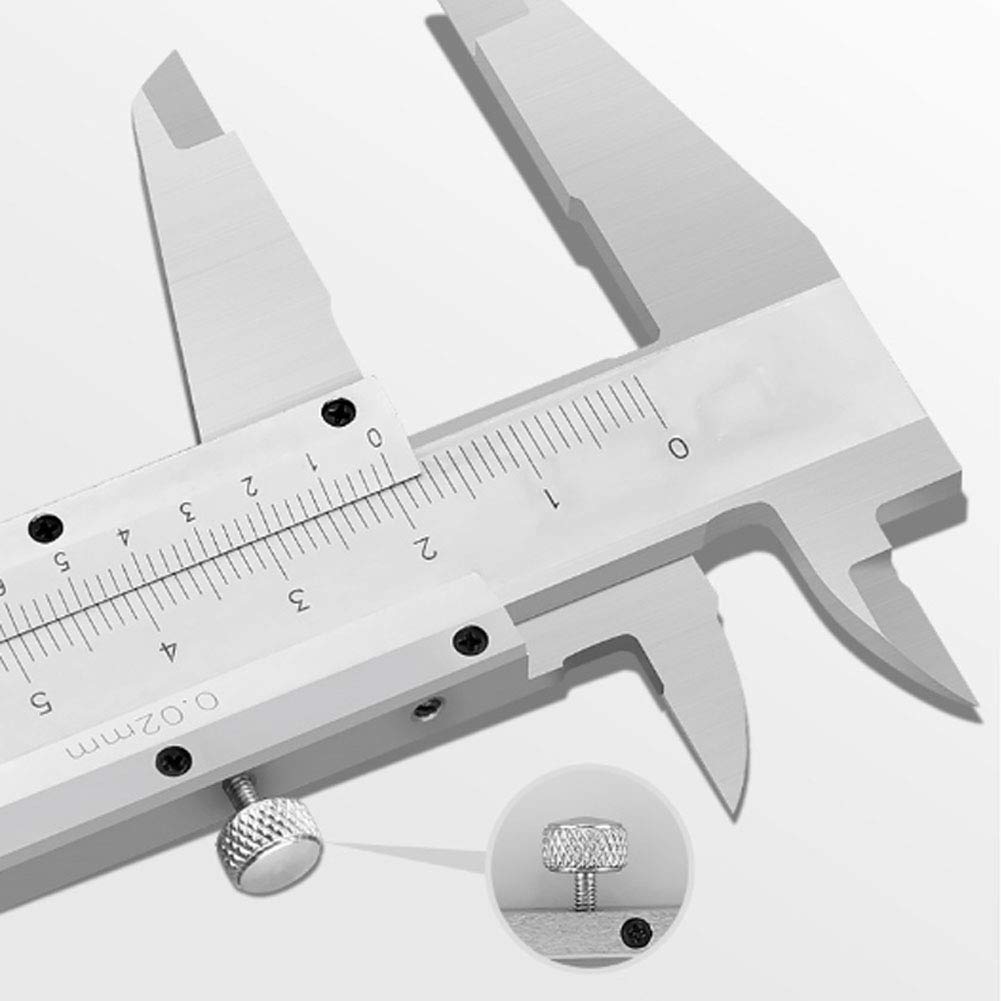 Calibrador Vernier, Altura de Profundidad del Calibrador de Herramienta de Medición Vernier, 0-150-200-300Mm, Calibrador Mecánico de Acero Inoxidable de Alta Precisión y Grado Industrial (200Mm)
