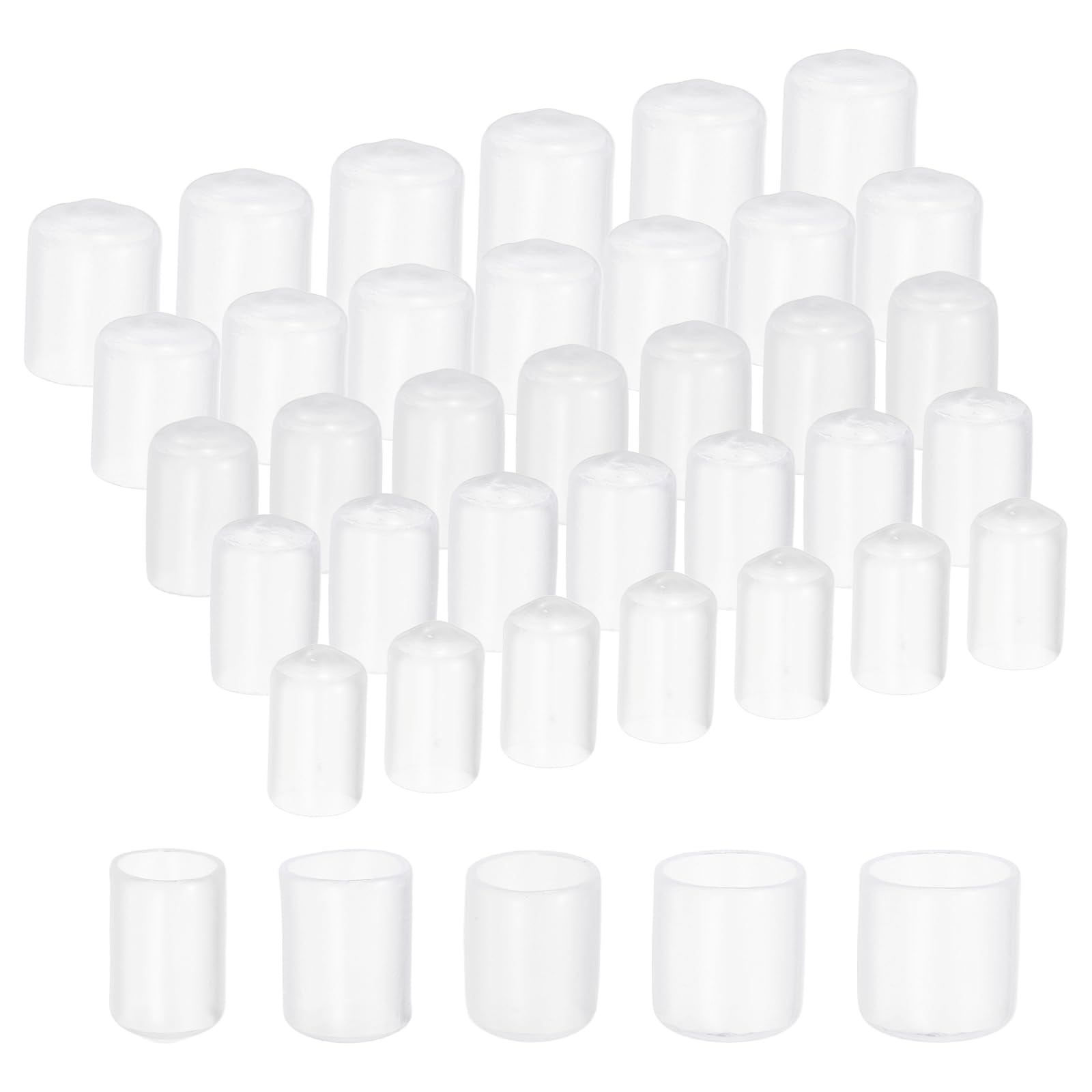 Embout de protection caoutchouc 21mm transparent capuchon filetage vis tube rond lot de 100
